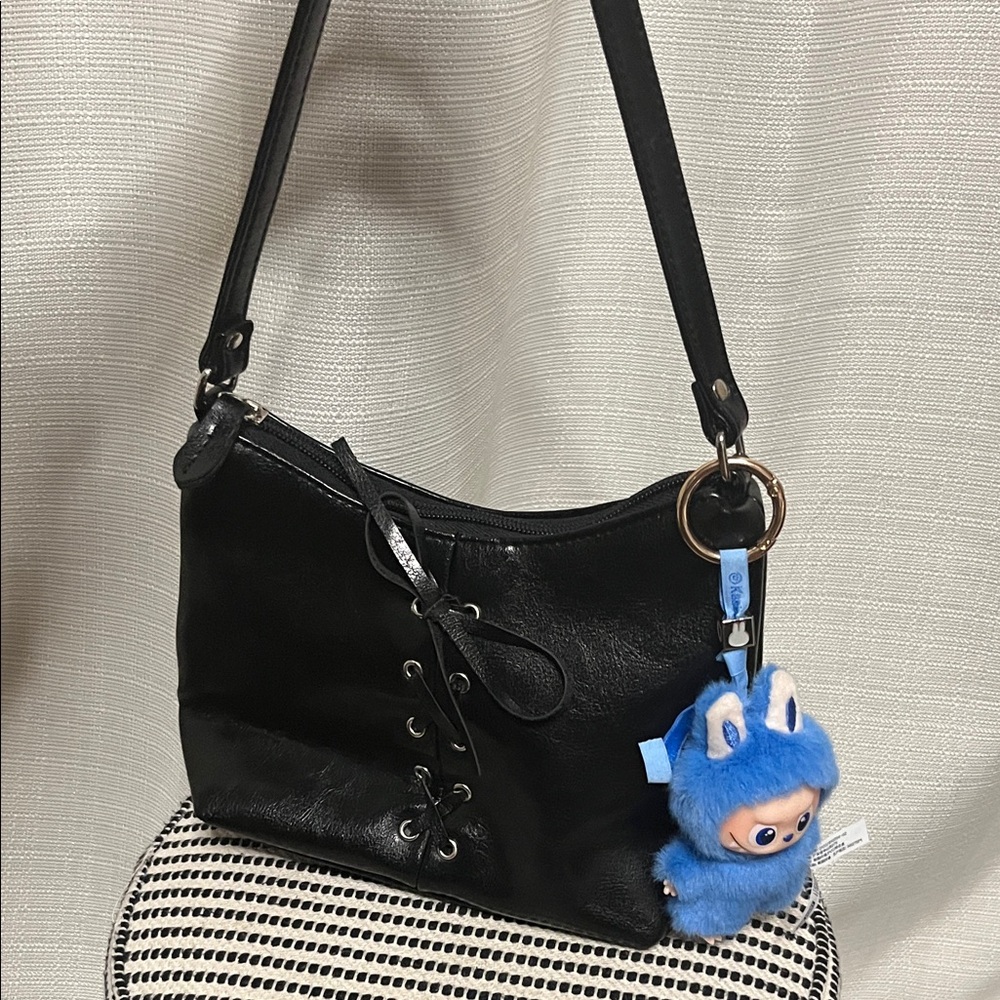 Black  Shoulder Bag with Charm